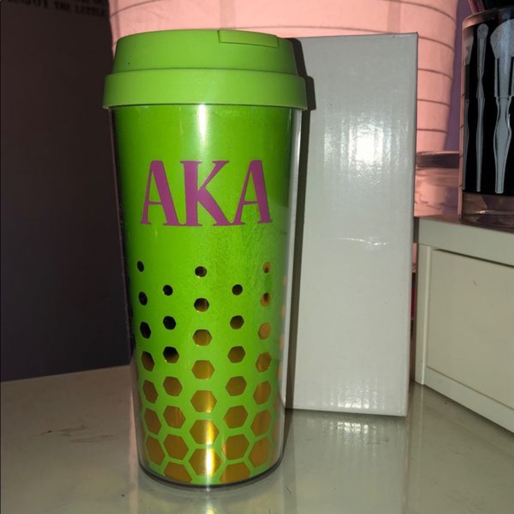 Alpha Kappa Alpha sorority travel mug